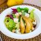  Mixed Frisee Salad- Brulee pear, slivered almonds, tossed in white balsamic vinaigrette